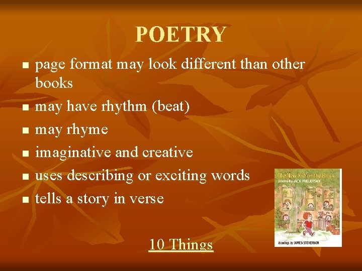 POETRY n n n page format may look different than other books may have POETRY n n n page format may look different than other books may have