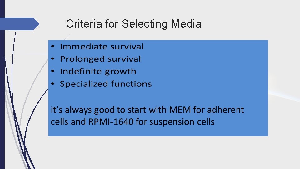 Criteria for Selecting Media 