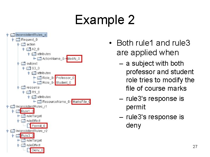 Example 2 • Both rule 1 and rule 3 are applied when – a