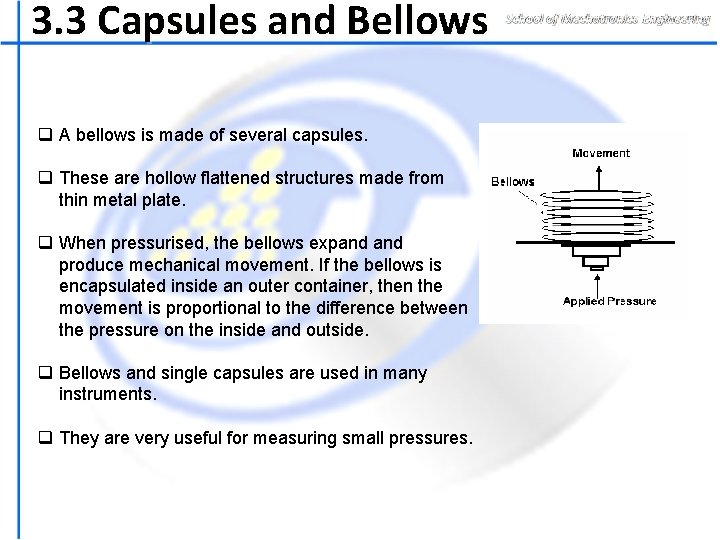 3. 3 Capsules and Bellows q A bellows is made of several capsules. q