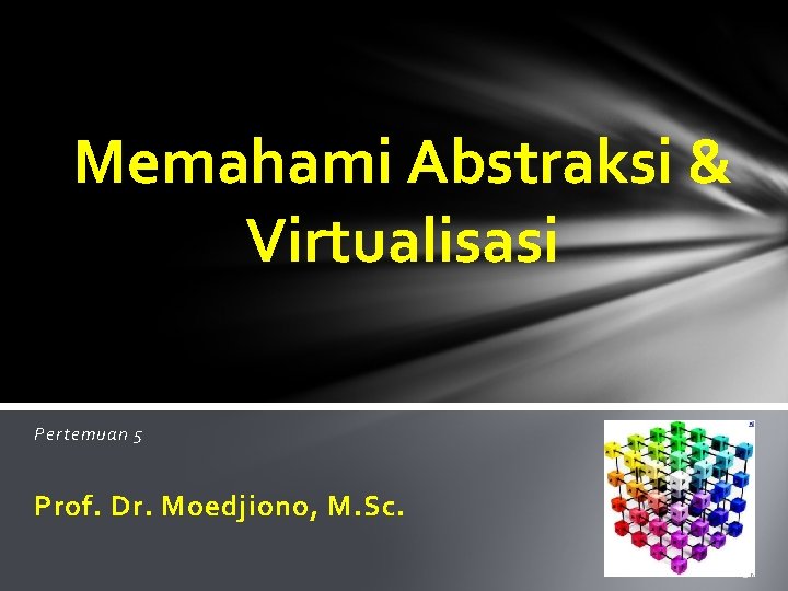 Memahami Abstraksi & Virtualisasi Pertemuan 5 Prof. Dr. Moedjiono, M. Sc. 1 