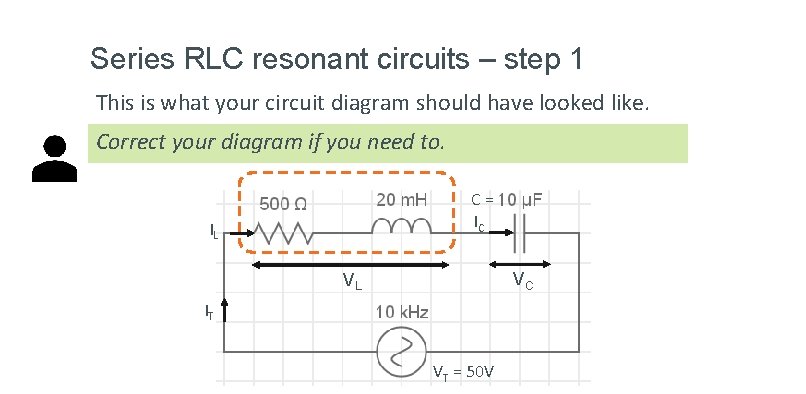 Series RLC resonant circuits – step 1 This is what your circuit diagram should