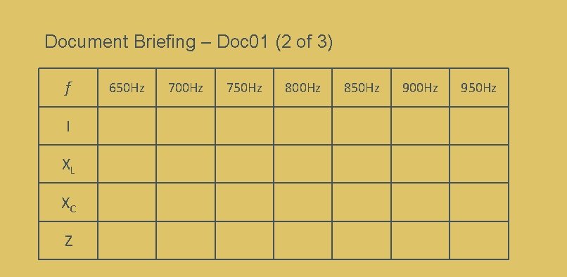 Document Briefing – Doc 01 (2 of 3) f I XL XC Z 650