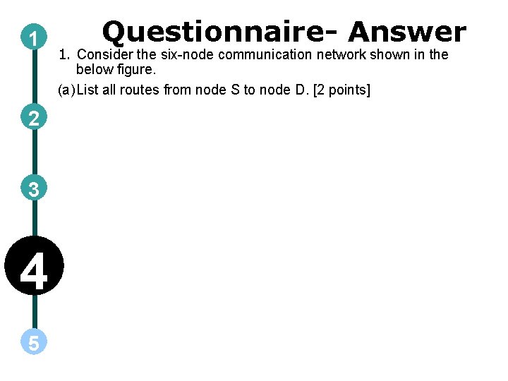 1 2 3 4 5 Questionnaire- Answer 1. Consider the six-node communication network shown