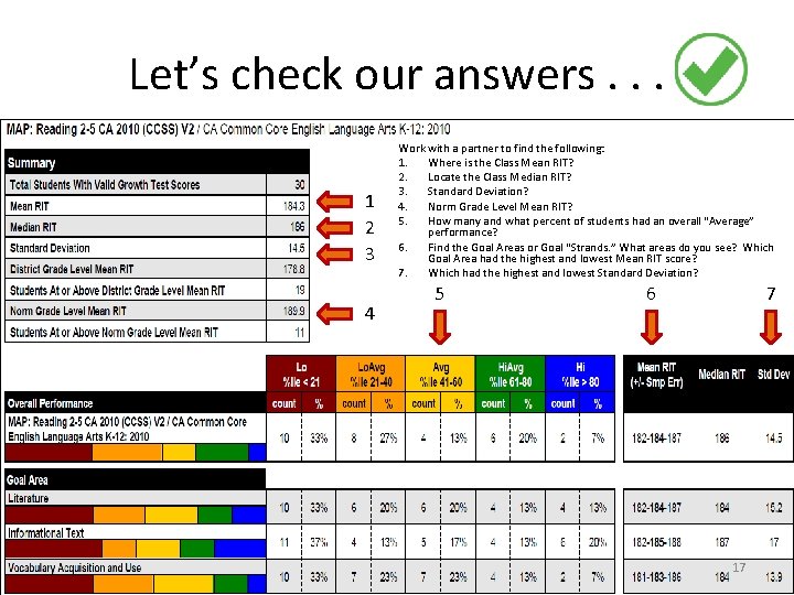 Let’s check our answers. . . 1 2 3 4 Work with a partner
