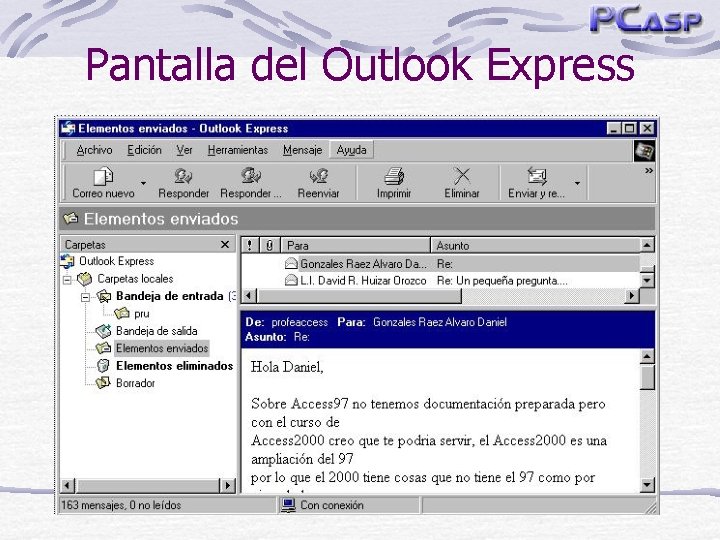 Pantalla del Outlook Express 