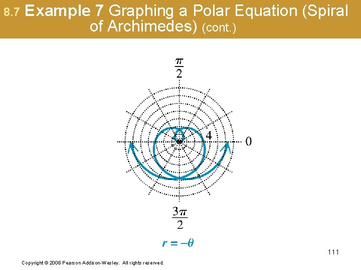 8. 7 Example 7 Graphing a Polar Equation (Spiral of Archimedes) (cont. ) 111