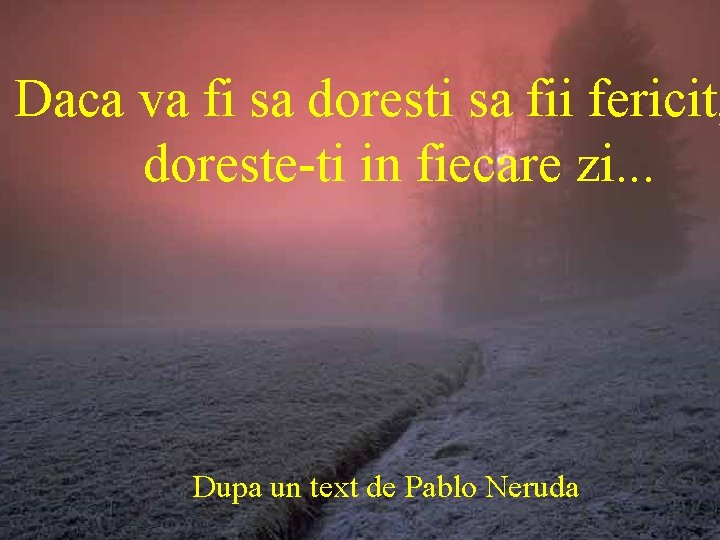 Daca va fi sa doresti sa fii fericit, doreste-ti in fiecare zi. . .