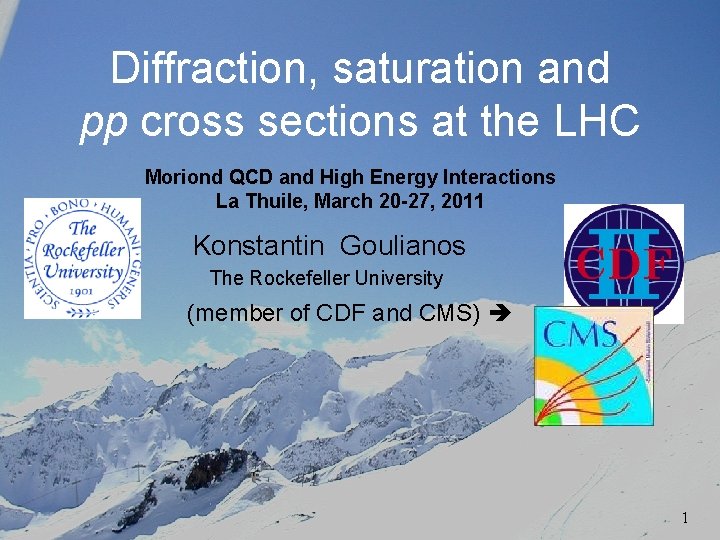 Diffraction, saturation, and pp cross sections Diffraction, atsaturation and the LHC pp cross sections