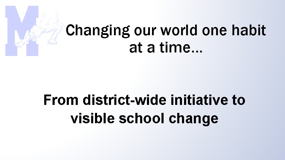 Changing our world one habit at a time… From district-wide initiative to visible school