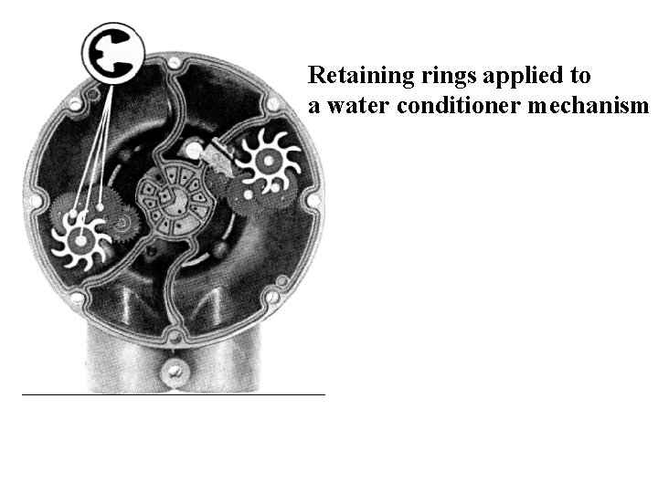 Retaining rings applied to a water conditioner mechanism 