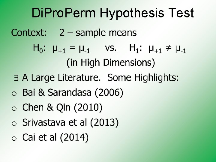 Di. Pro. Perm Hypothesis Test • 