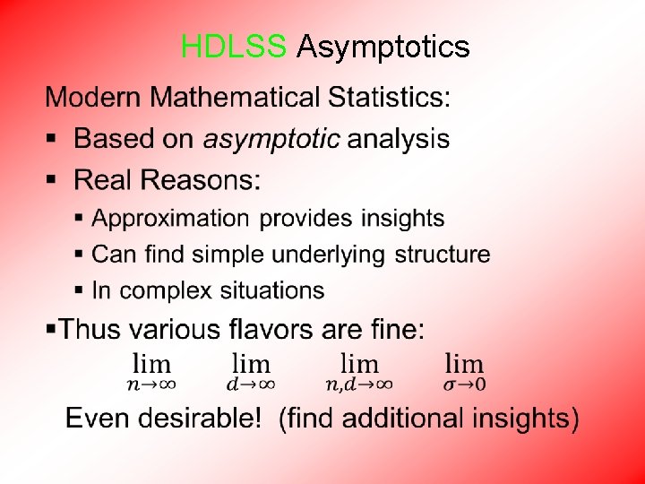 HDLSS Asymptotics • 