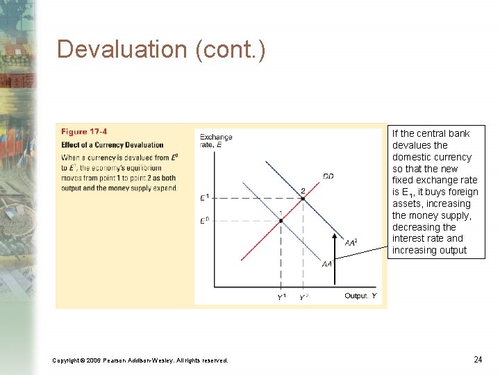 Devaluation (cont. ) If the central bank devalues the domestic currency so that the