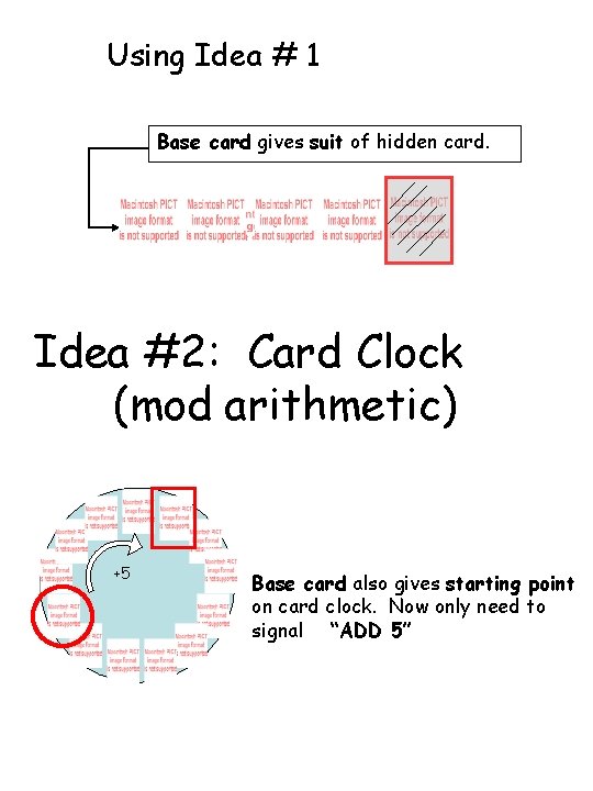 Using Idea # 1 Base card gives suit of hidden card. = Idea #2: