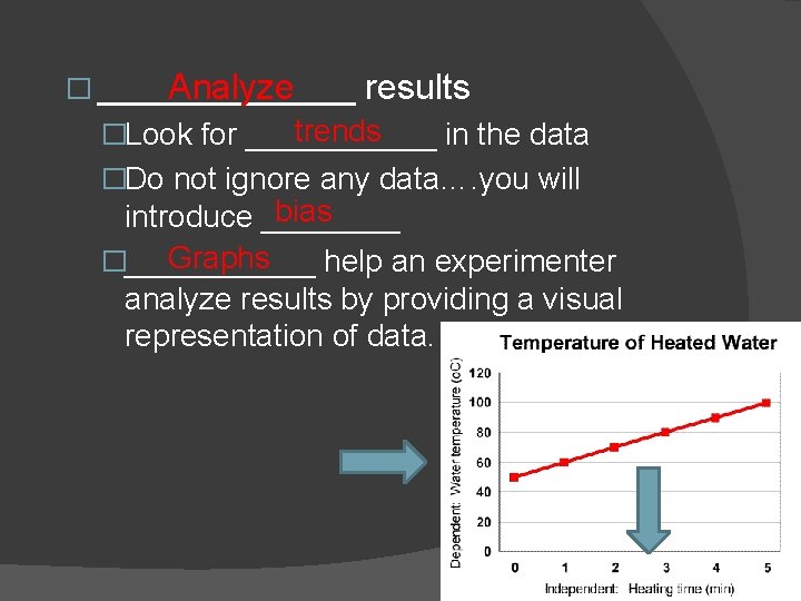 Analyze � _______ results trends �Look for ______ in the data �Do not ignore