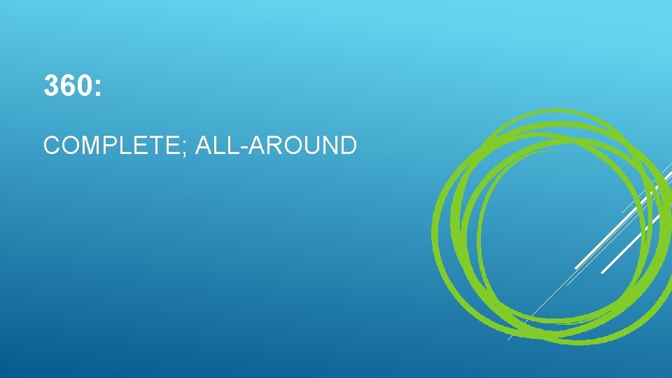 360: COMPLETE; ALL-AROUND 360: COMPLETE; ALL-AROUND