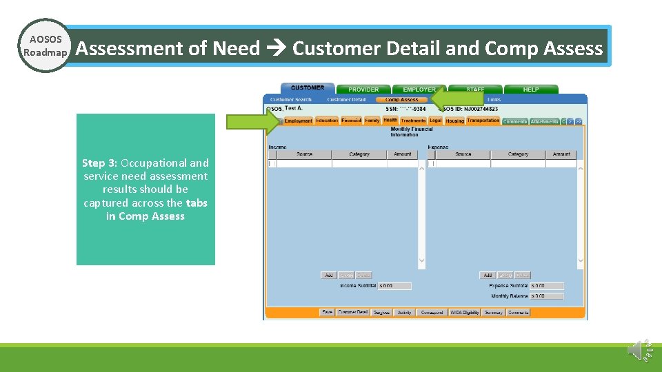 AOSOS Roadmap Assessment of Need Customer Detail and Comp Assess Step 3: Occupational and