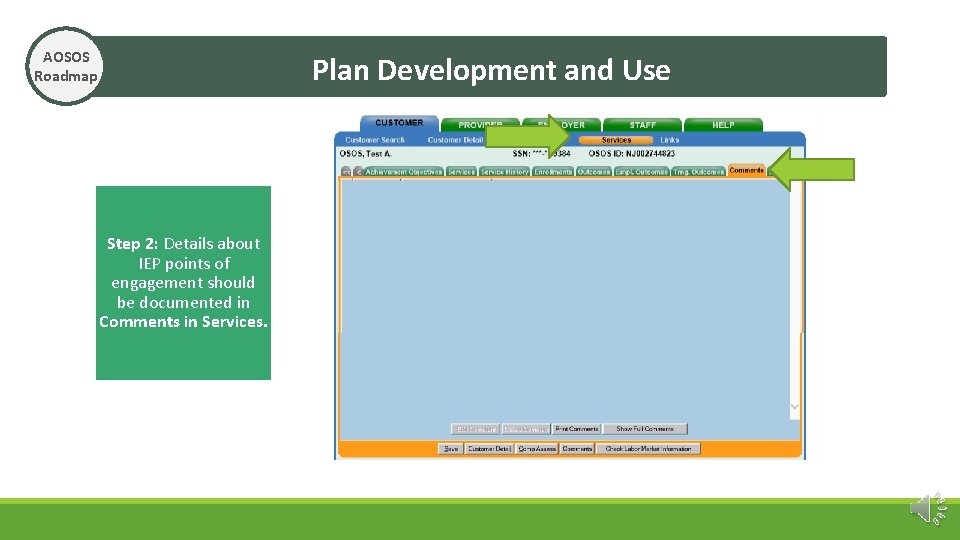 AOSOS Roadmap Plan Development and Use Step 2: Details about IEP points of engagement