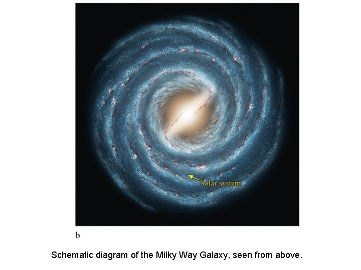 Schematic diagram of the Milky Way Galaxy, seen from above. 