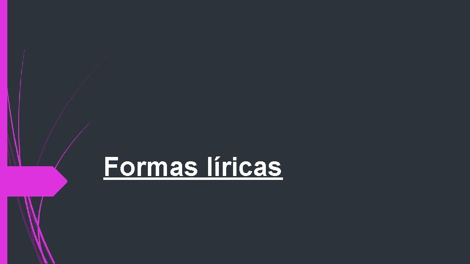 Formas líricas 