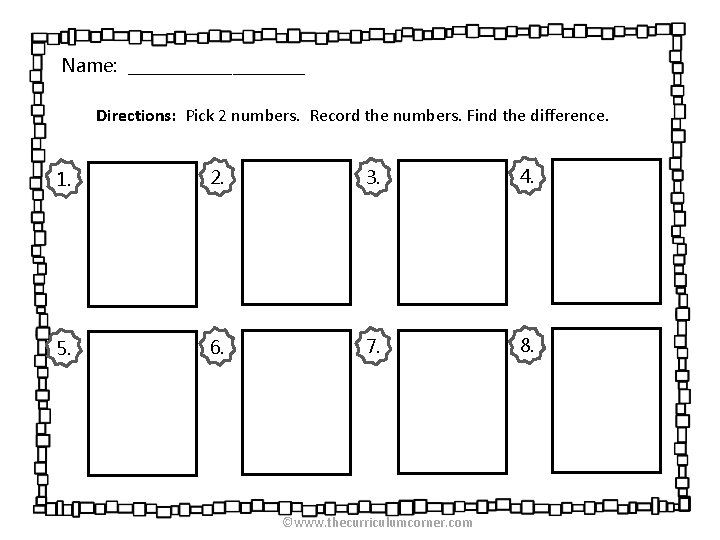 Pick A Number Instructions.pdf Name Directions Pick 5 numbers Put them in