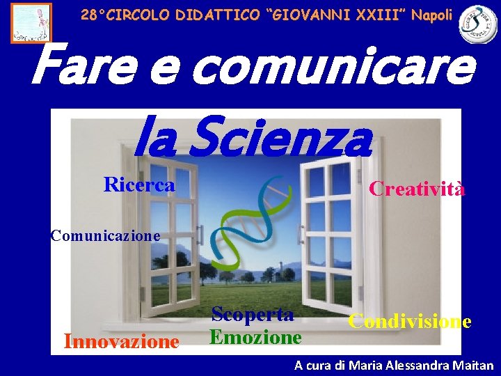 28°CIRCOLO DIDATTICO “GIOVANNI XXIII” Napoli Fare e comunicare la Scienza Ricerca Creatività Comunicazione Innovazione