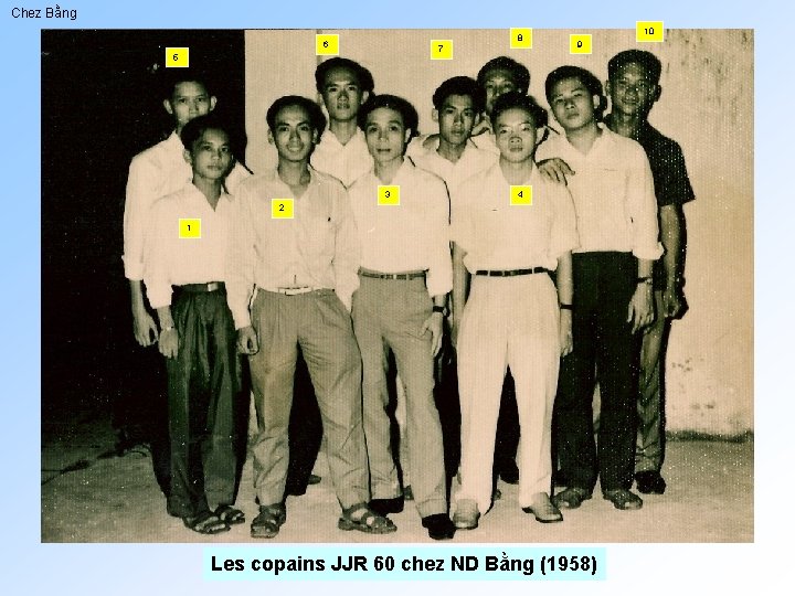 Chez Bằng 8 6 7 5 3 10 9 4 2 1 Les copains