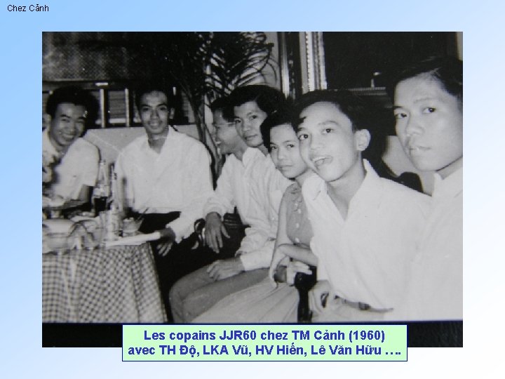 Chez Cảnh Les copains JJR 60 chez TM Cảnh (1960) avec TH Độ, LKA