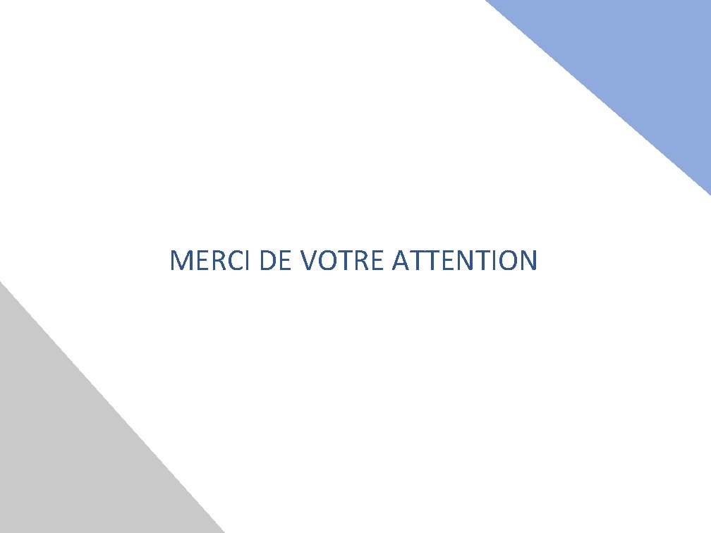 MERCI DE VOTRE ATTENTION 