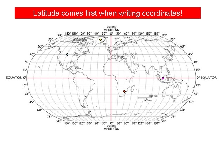 Latitude comes first when writing coordinates! 