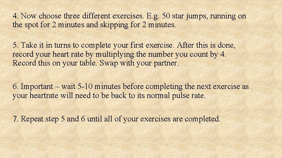 4. Now choose three different exercises. E. g. 50 star jumps, running on the