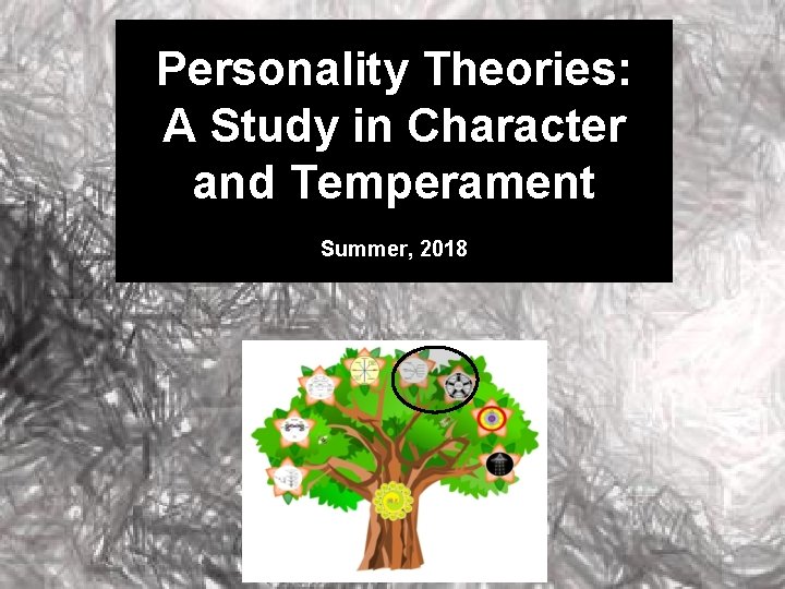 Personality Theories: A Study in Character and Temperament Summer, 2018 