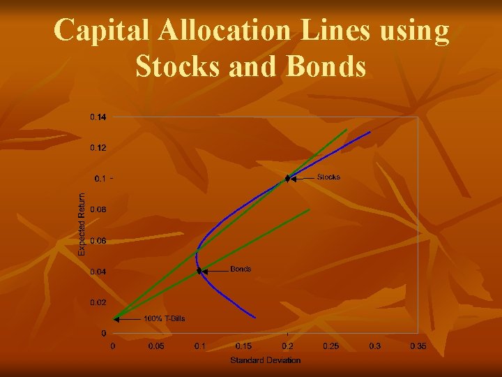 Capital Allocation Lines using Stocks and Bonds 