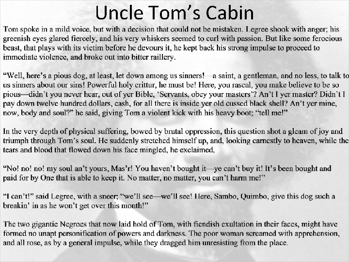 Uncle Tom’s Cabin 