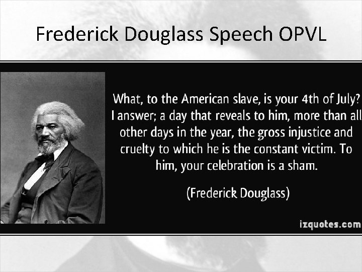 Frederick Douglass Speech OPVL 