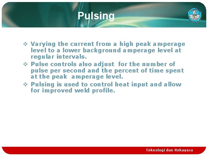 Pulsing v Varying the current from a high peak amperage level to a lower