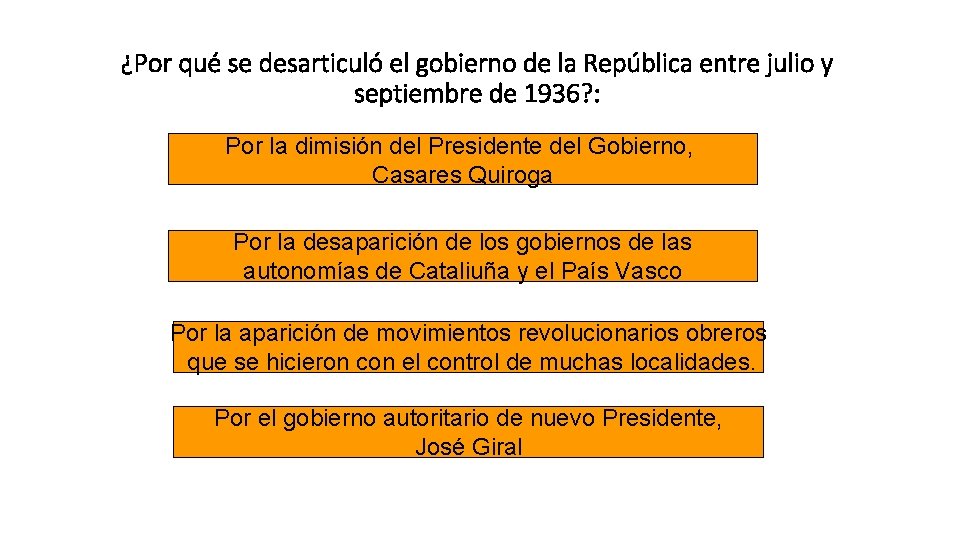 ¿Por qué se desarticuló el gobierno de la República entre julio y septiembre de