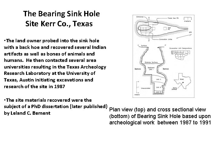 The Bearing Sink Hole Site Kerr Co. , Texas • The land owner probed