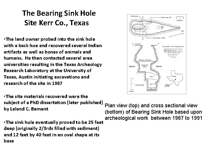 The Bearing Sink Hole Site Kerr Co. , Texas • The land owner probed