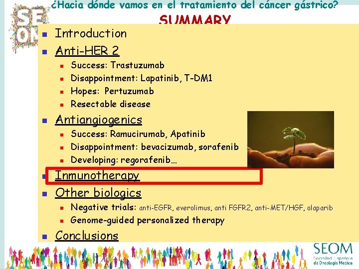 ¿Hacia dónde vamos en el tratamiento del cáncer gástrico? n n Introduction Anti-HER 2 ¿Hacia dónde vamos en el tratamiento del cáncer gástrico? n n Introduction Anti-HER 2