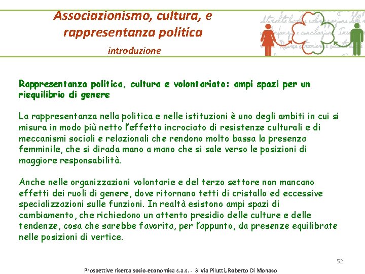 Associazionismo, cultura, e rappresentanza politica introduzione Rappresentanza politica, cultura e volontariato: ampi spazi per Associazionismo, cultura, e rappresentanza politica introduzione Rappresentanza politica, cultura e volontariato: ampi spazi per