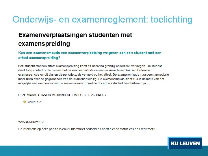 Onderwijs- en examenreglement: toelichting 