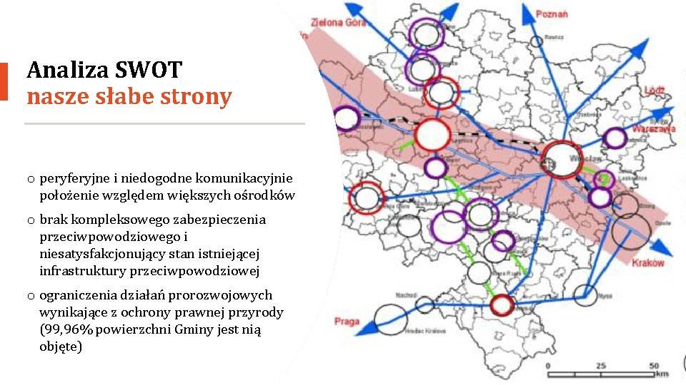 Analiza SWOT nasze słabe strony o peryferyjne i niedogodne komunikacyjnie położenie względem większych ośrodków