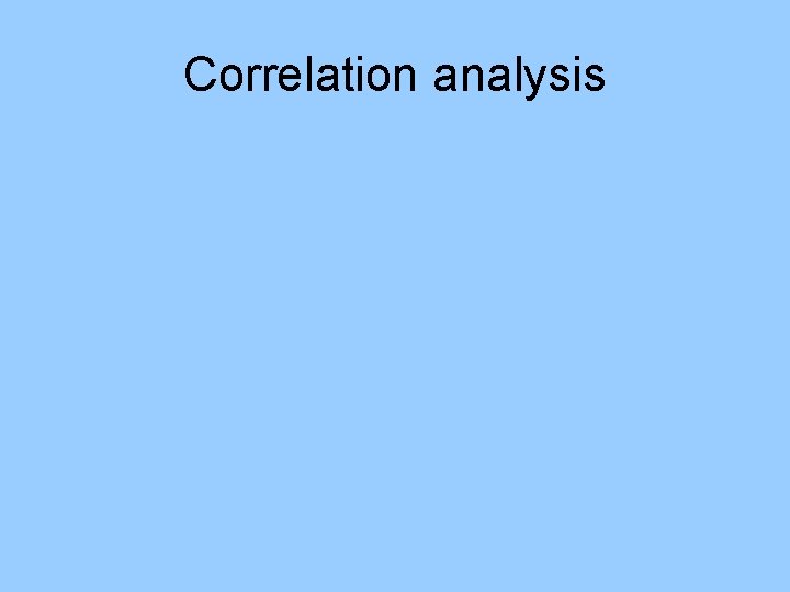 Correlation analysis 