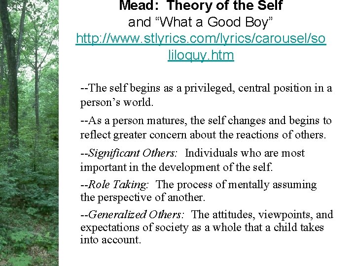 Mead: Theory of the Self and “What a Good Boy” http: //www. stlyrics. com/lyrics/carousel/so