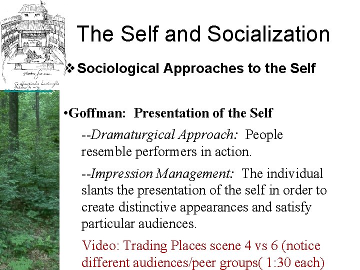 The Self and Socialization v Sociological Approaches to the Self http: //shakespeare. palomar. edu/theatre.