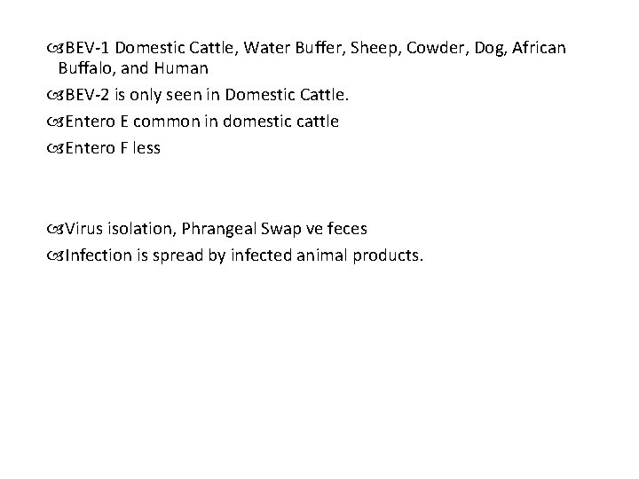  BEV-1 Domestic Cattle, Water Buffer, Sheep, Cowder, Dog, African Buffalo, and Human BEV-2