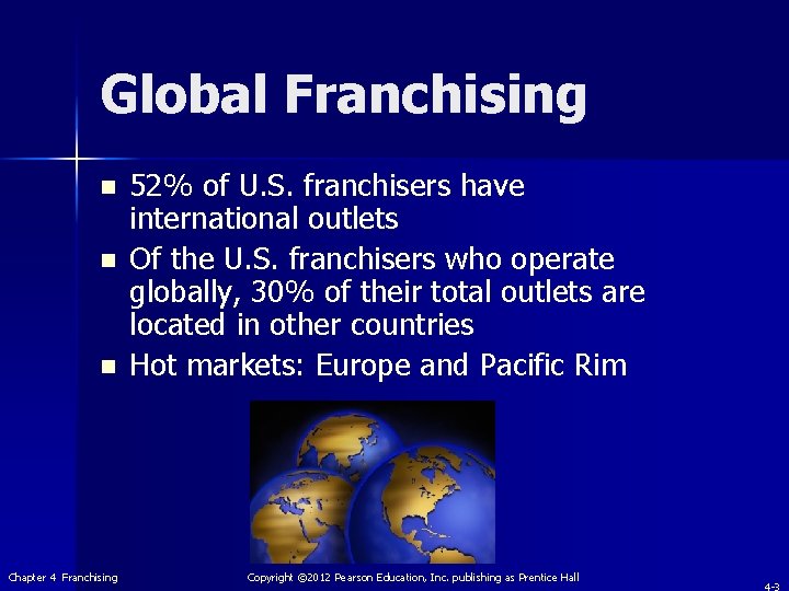 Global Franchising n n n Chapter 4 Franchising 52% of U. S. franchisers have