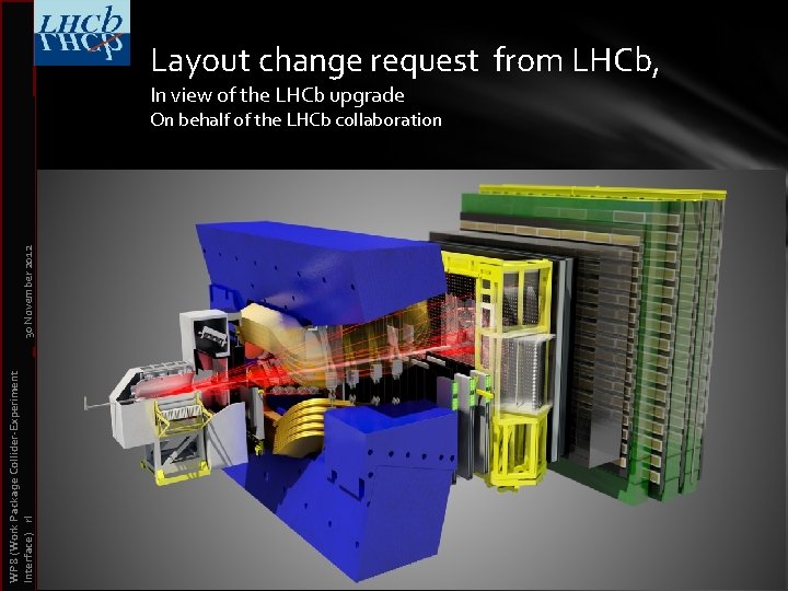 Layout change request from LHCb, In view of the LHCb upgrade WP 8 (Work
